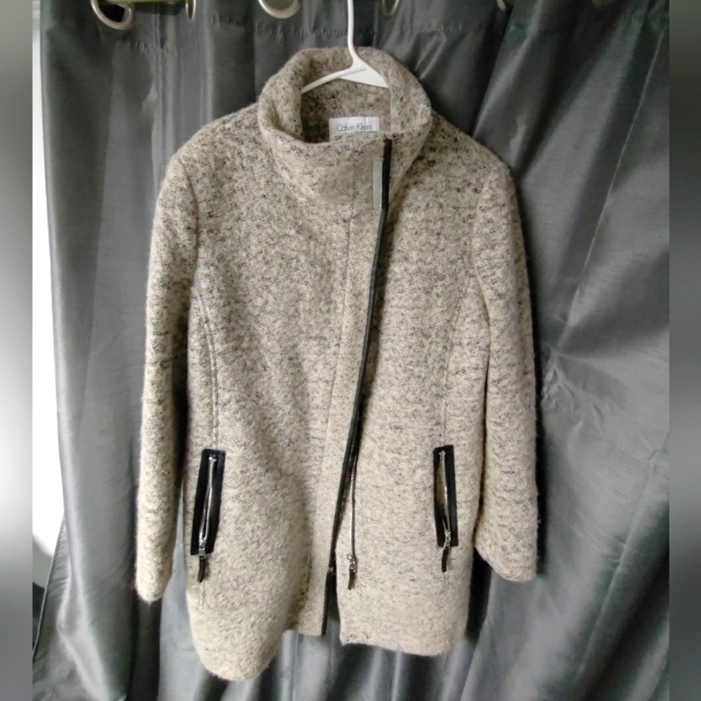 Calvin Klein wool blend pea coat-gray size XL